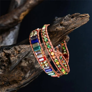 7 Chakra Crystal Leather Wrap Bracelet-Your Soul Place